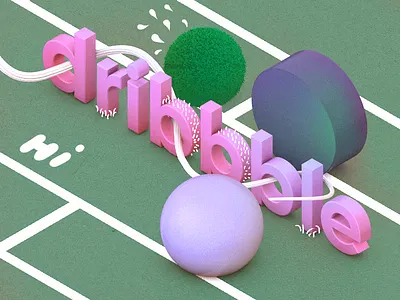 Hi Dribbble 2.0 2d 3d debut dribbble render