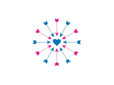 Love arrow blue cupidon firework heart pink