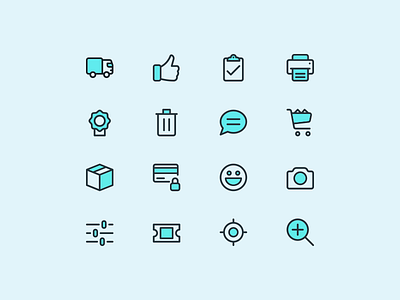 Stroked Iconography e commerce flat icon iconography icons shopping stroke ui ux