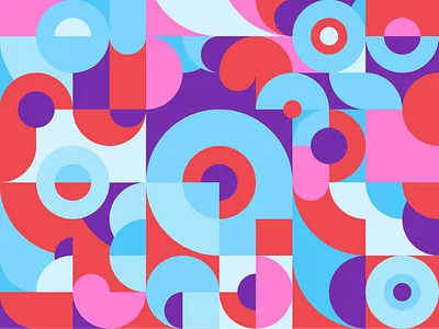 Geometric Red Purple blue circle digital geometric graphic pattern purple red