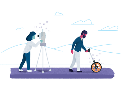 Road Evaluation Illustration #5 city data evaluation highway map measuring roads tripod