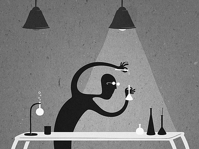 laboratory greyscale illustration jonzito laboratory thejonze