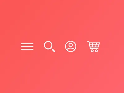 Web icon set account cart icon line menu search