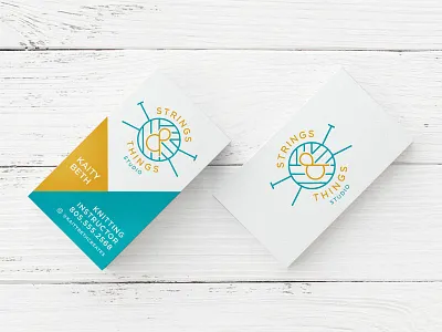 Strings & Things Studio Identity ampersand business cards cards crafty crochet diy knitting logo logo mark quirky studio workshop