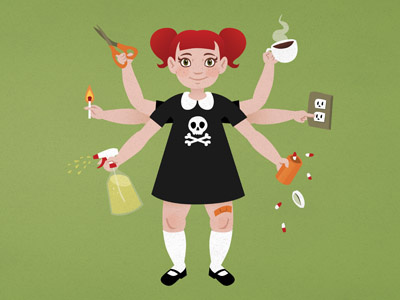 Danger Baby, Baby Danger baby caution child children danger illustration poison toxic