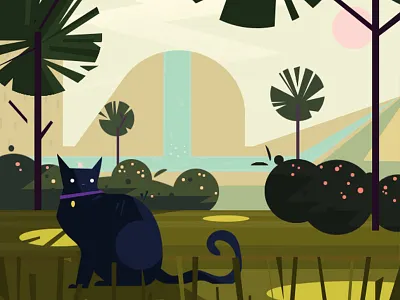 Lost Kitty cat illustration vector