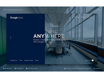Google Docs Redesign Concept #dailyredesignchallenge 3/14 concept documents google google docs landing redesign screen ui uiux ux web design