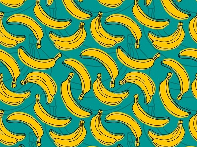 Banana With Black Outline Seamless Pattern banana fabric pattern seamless surface