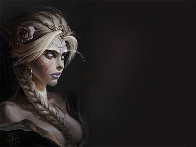 Elves Priestess paint