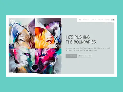 A painters' website artist modern portfolio splitscreen texture ui webdesign