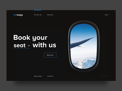 airways_homepage design airways black clean colors concept design header ideas logo minimal ui web