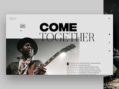 Gary Clark Jr. // Day 40 daily interaction interface landing minimalistic site typography ui user ux web webdesign