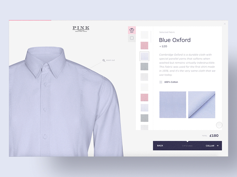 Digital shirt configurator - animation ✨ animation configurator fashion menswear pitch presentation shirt ui ux