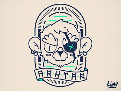 A // Arktar badge character illustrator lineart minimalist vector vectorart
