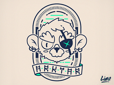 A // Arktar badge character illustrator lineart minimalist vector vectorart