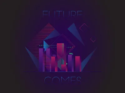 Future Comes building city comes fluor future geometry gradient