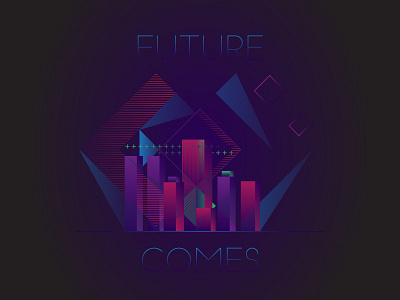 Future Comes building city comes fluor future geometry gradient