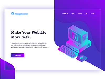 Learn to Make Homepage gradient hero homepage illustration isomertic landingpage save website