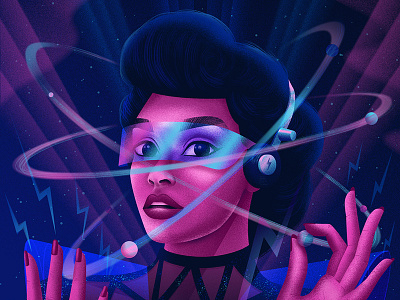 Janelle Monae as Cindi Mayweather android beyond electric illustration lady music orbit photoshop space