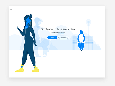 Feel good!!! app fun hero image illustration landing page ui elements ux