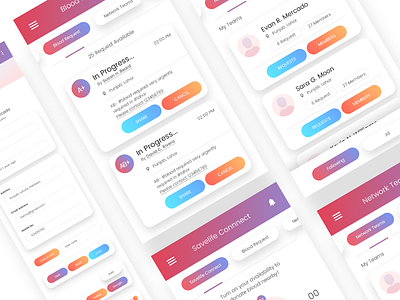 Blood Donation App UI color creative design gradient login professional signup ui
