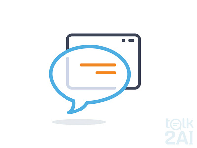 Talk2ai icon variation 3 ai bots branding design flat illustration logo talk tech