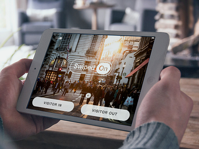 Home screen for Swipedon interface ipad management registration swipedon ui ux visitor