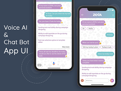 Chat & Voice Bot UI app art artwork clean colourful concept design dribbble gradient mobile ui ux