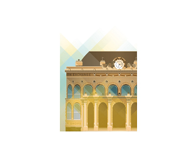 Leeds Corn Exchange building illustration leeds vector