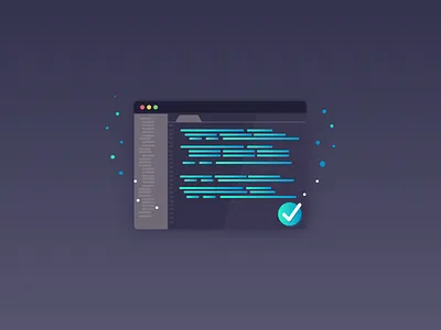 IDE check code develop developer gradient ide illustration vector verified