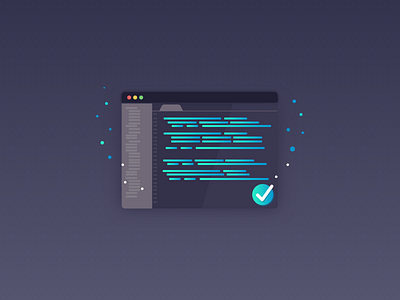 IDE check code develop developer gradient ide illustration vector verified