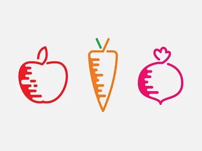 Juicy Icons apple carrot food fresh fruits healthy icons juicy radish roots vegetables veggie