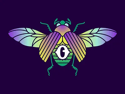 Eye Beetle beetle eye gradient illustration vector wings