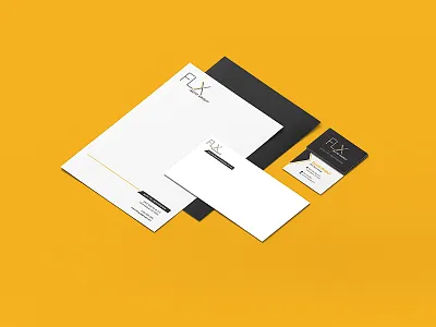 FLX Auto Group Stationery auto brand development branding letterhead logo design print design