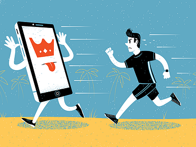 Outside Magazine - Strava Feature editorial editorial illustration fitness illustration magazine magazine illustration outside magazine running texture vector