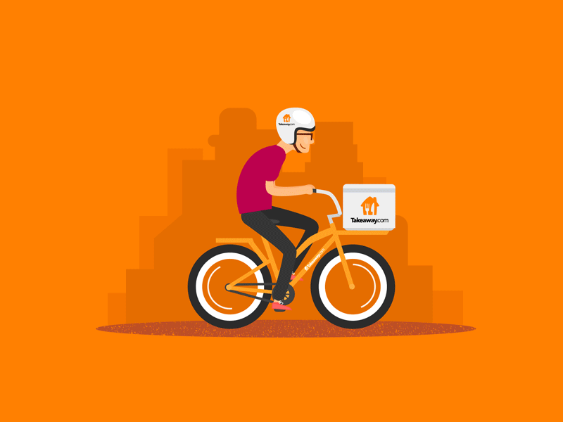 Takeaway.com delivery guy ae after effects bicycle bike gif loop motion motion graphics