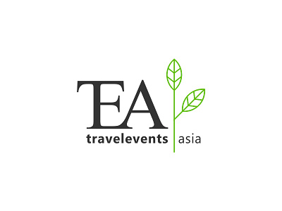 TEA Logo asia branding corporate green leaf tea