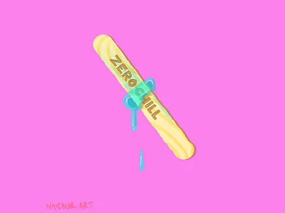 Zero Chill cill ice cold illustration neon popsicle sticks wood zero chill