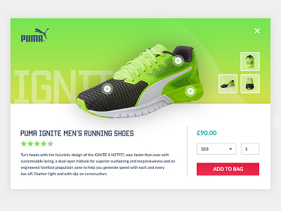 E-Commerce Product Popup design e commerce popup puma web