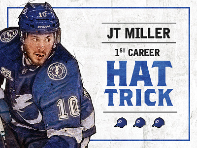 JT Miller Hat Trick design layout lightning nhl photography player tampa tampa bay treatment