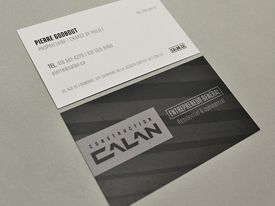 Construction CALAN bathroom building business card carpenter construction design entrepreneur gray house logo renovation simplicity