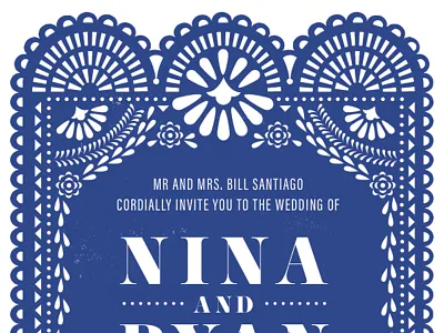 Picado Invite illustration invitation invite mexico picado spanish stationery typography wedding