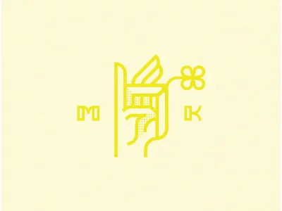 the blessed hand clover hand illustration lucky monoline