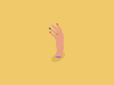 Color Blocking Nails colors hand illustration illustrator nails ring