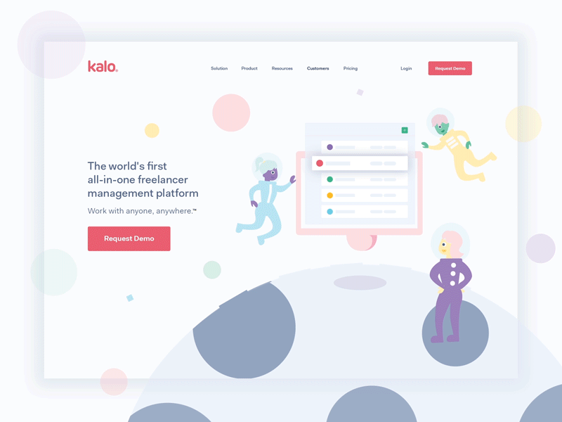 Kalo Landing Page animation illustration landing page motion graphic website