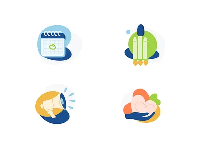 Quick Illustrations calendar date design donate give help illustration launch promote rocket space speaker