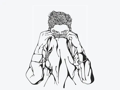 Incognito art character illustration leather lineart portrait