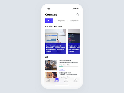 Education App - Courses app concept courses education ios iphone x page ui ux