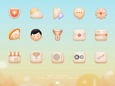 Mobile Themes chat house icon mail note photo play radio record skin user weather