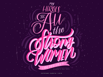 Women's Day 2018 calligraphy girl power girls girly ipad lettering ipad pro lettering typography